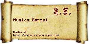Musics Bartal névjegykártya